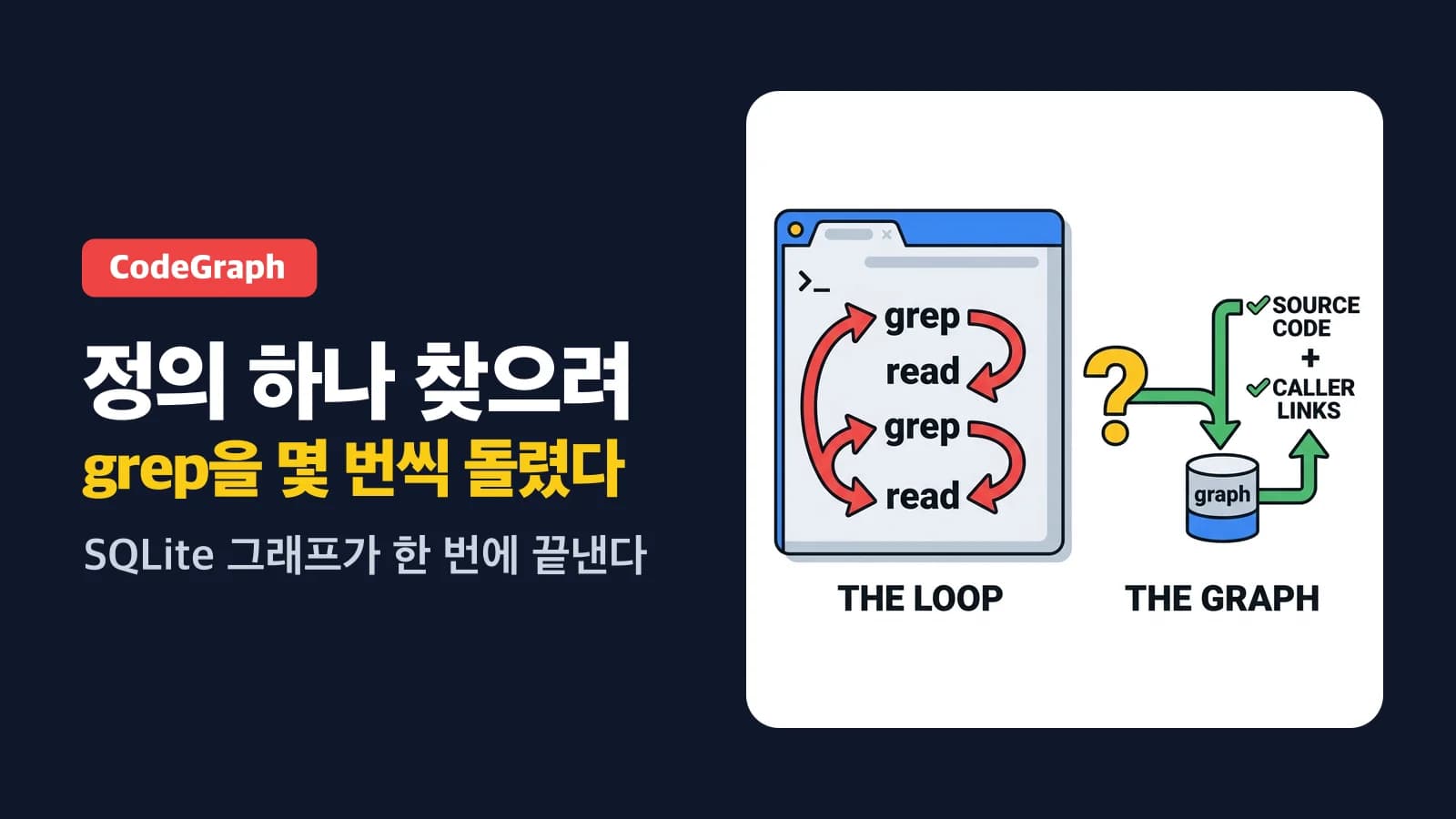 AI 에이전트가 grep으로 코드를 더듬는 비용, CodeGraph로 걷어내기