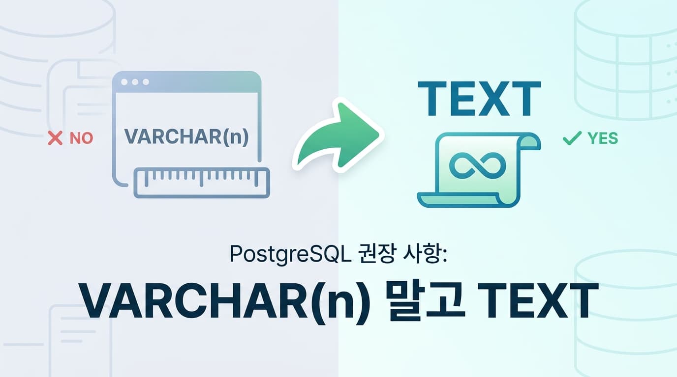 PostgreSQL에서 varchar(n) 대신 text를 권장하는 이유