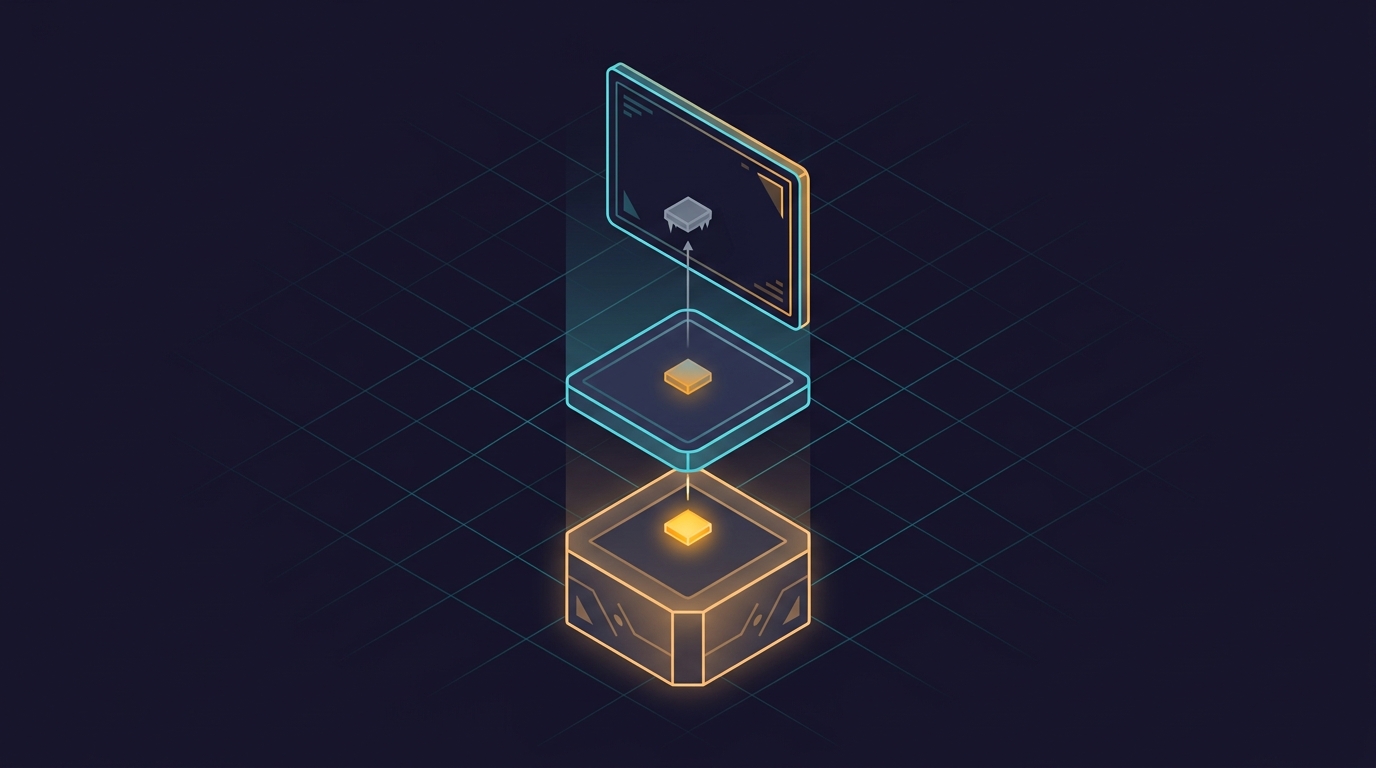 Minimalist isometric illustration: three stacked l