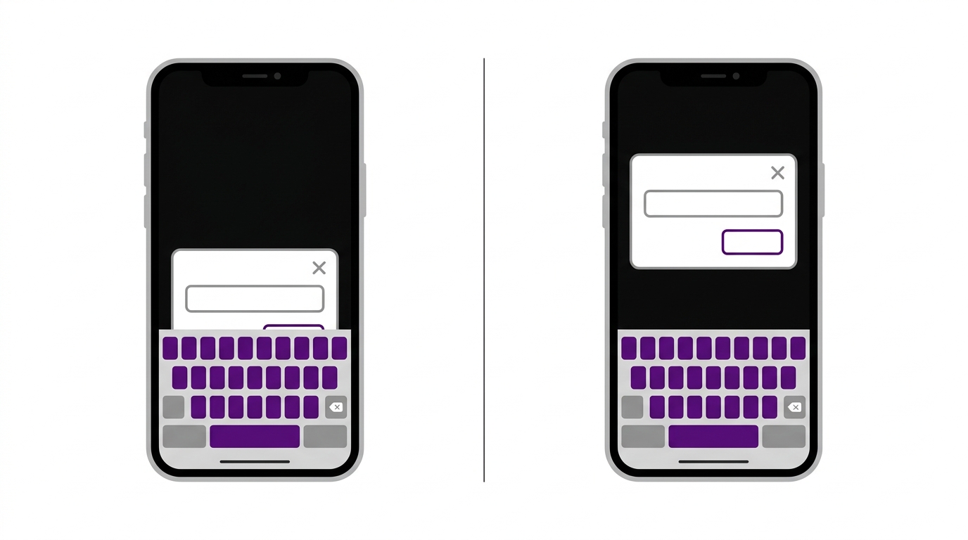 Minimal flat-design illustration split into two ph